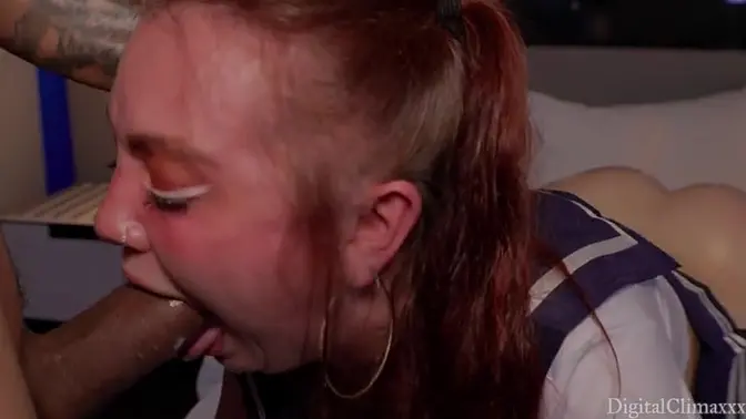 Step Dad's big BBC devours his PAWG step daughter's tight pussy after she cuts class