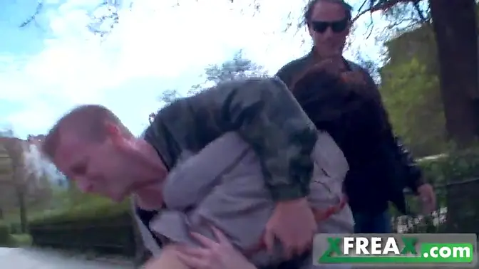 Ukrainian black-haired beauty Lina Arian gets gangbanged after park romp