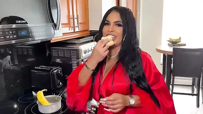 Tattooed Barbie Garcia rides huge cock all night