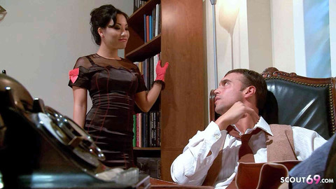 Busty Jap Secretary Asa Akira gets pounded by BBC boss in office