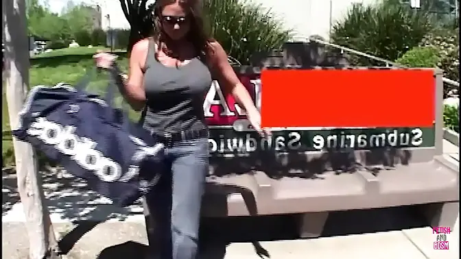 Tattooed dude fucks huge fake boobied blonde chick