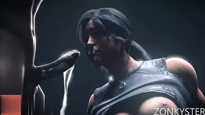 Slutty anime girl sucks and rails in 3D game mix