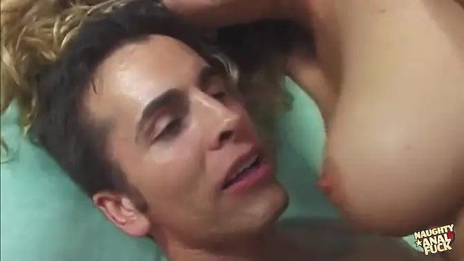 Wild blonde Misty May moans intensely during hardcore anal