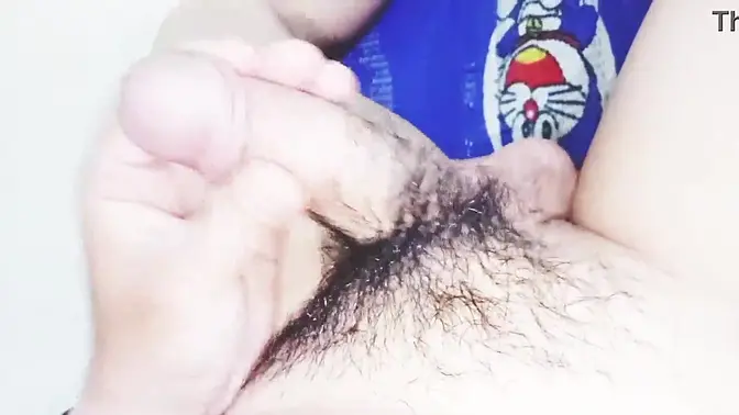 Young Japanese teen films herself getting fit and wet