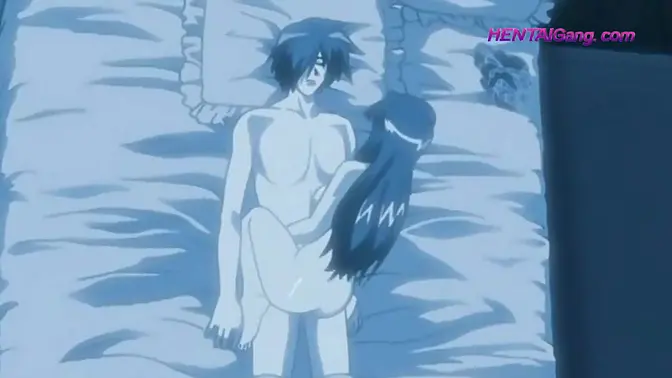 Beautiful anime girl gives blowjob to her father figure