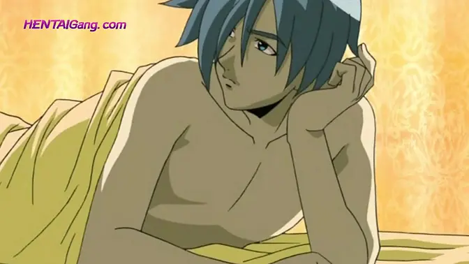 Beautiful anime girl gives blowjob to her father figure