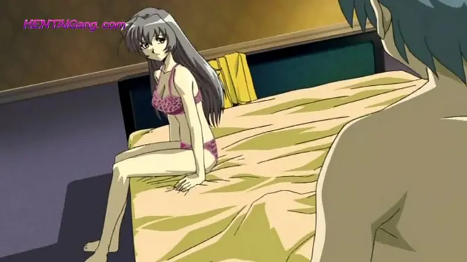 Beautiful anime girl gives blowjob to her father figure