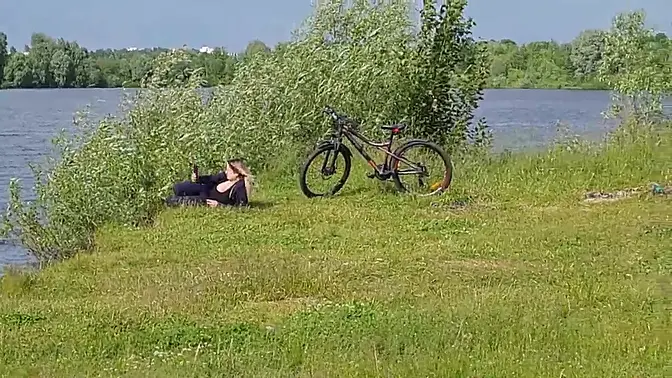 Family Fantasy - Unbeknownst to Her, Girl Watches Big D in Nature