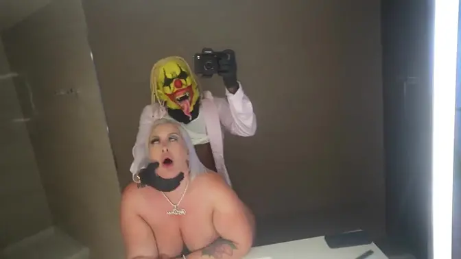 Slutty blonde Pawg Dani rides huge black cock after clown service