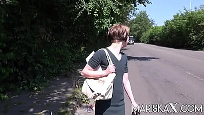 Petite slut gets double blowjob and ass fucked in a reality threesome