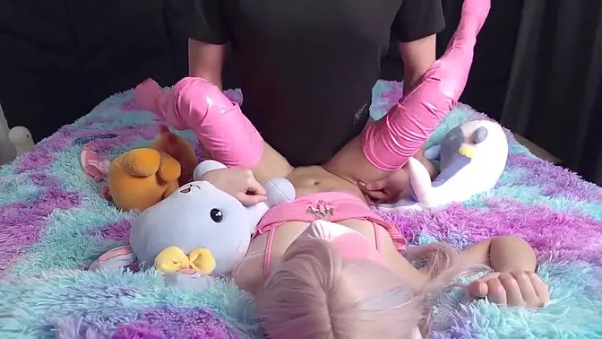 Latina submissive doll moans with pleasure