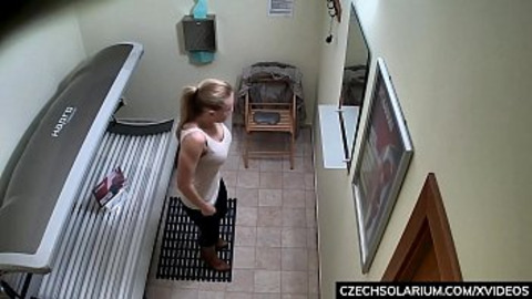 Big Tits Teacher in Public Solarium