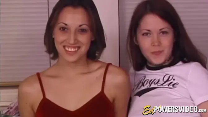 Lesbians Ayla and Cherry Rain play with toys before strap-on sex