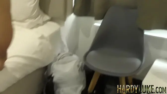 Blonde Alora Lux deepthroats cock while brunette watches