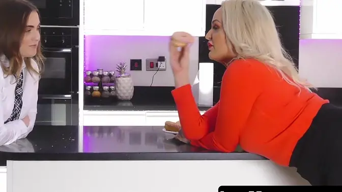 Petite girlfriend Lola Rae DILDO FUCKS her milf Louise Lee