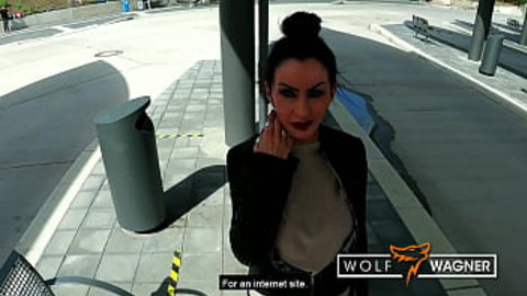 TRAIN STATION BLOWJOB! I met this Gothic MILF and I FUCKED HER FAKE TITS: SIDNEY DARK! WolfWagner.Com
