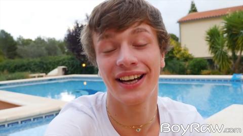 Pool day turns into twinks fucking doggy style from behind