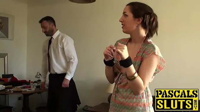 Naughty brunette Liz gets punished and drilled hard in cowgirl