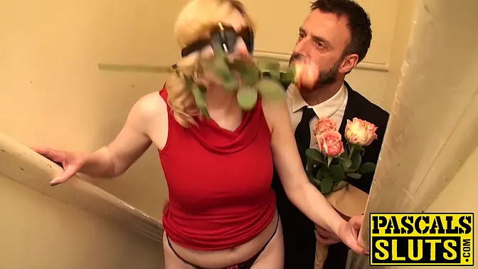 British submissive blonde grinds on big dong in reverse cowgirl