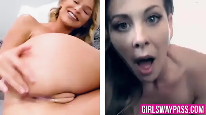 Cherie DeVille and Emma Hix have naughty fun on video chat