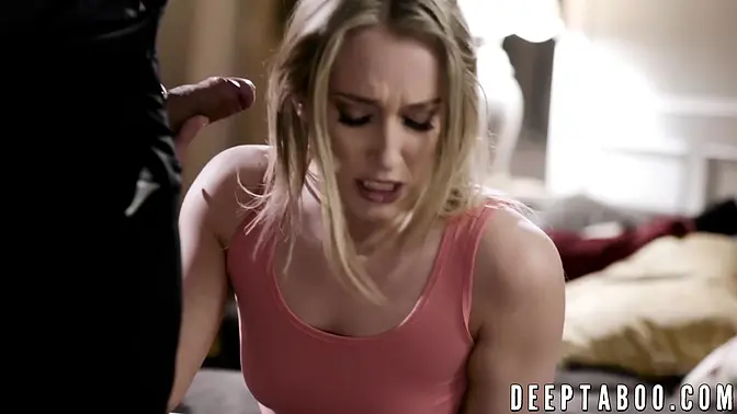 Hot blonde teen cowgirl rides big cock in doggystyle fuck