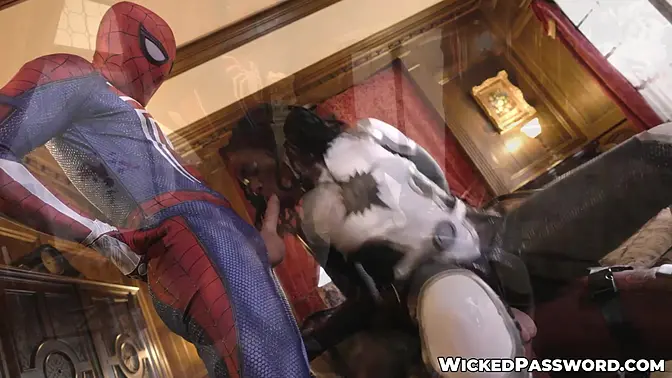 Ebony superhero Ana Foxxx in a wild threeway