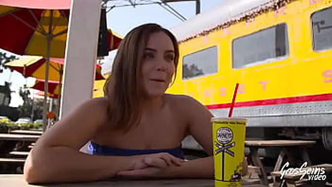 Sultry blonde Natasha shows off huge tits and takes it in the butt