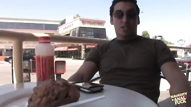 Faith Leon deepthroats guy's cock after anal