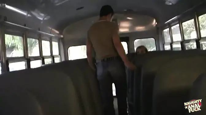 Sad girl finds comfort in bus driver's big cock