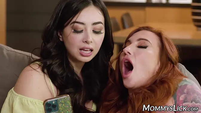 Stepdaughters Alexis Tae and Chloe Surreal fuck their busty stepmoms