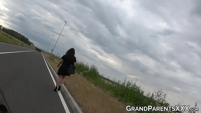 Young teen gets picked up and fucked hard by an older guy