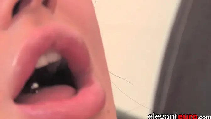 Elegant Euro Babe Masturbates with Dildo in High Heels