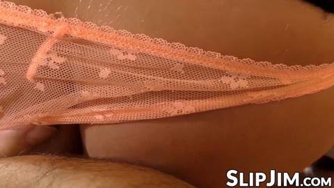 Gorgeous teenie in pantyhose pleasures and rides an older man