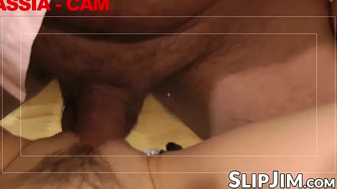 British teen brunette takes big cock in POV and doggy style