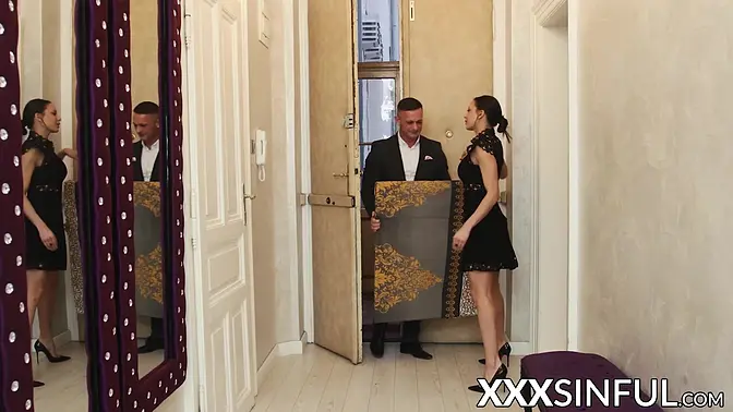 Busty Cassie Del Isla rides Dorian Del Isla hard in lingerie