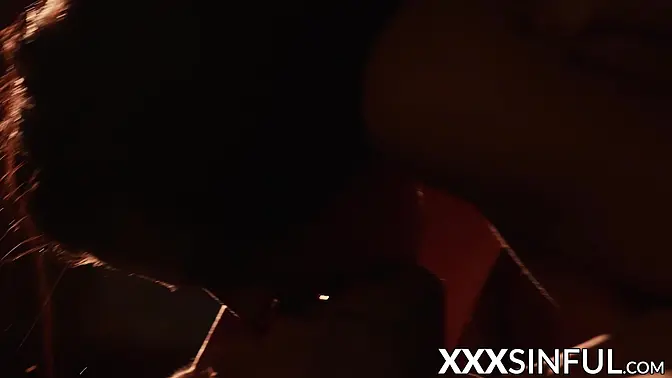 Sensual redhead babe gets fucked in the dark