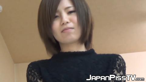 Pretty Japanese brunettes pissing while hidden camera films