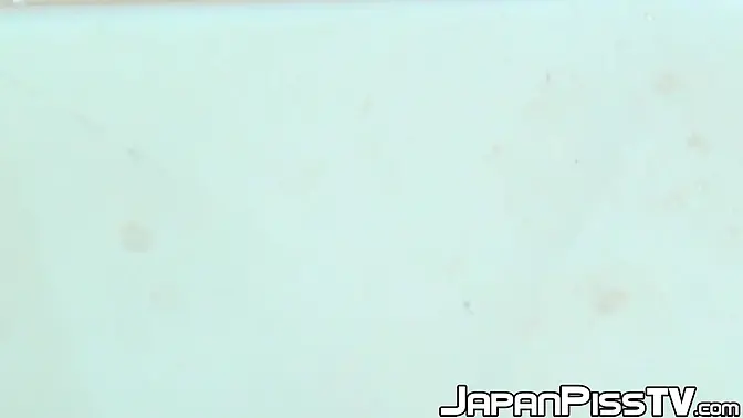 Hairy Japanese babes in high heel panties pee contest