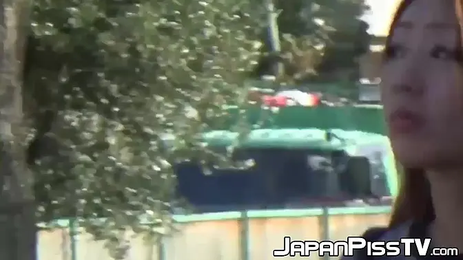 Hidden camera captures cute Japanese teens pissing in public