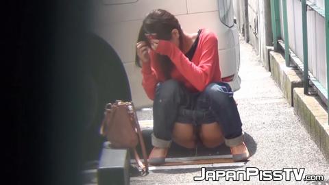 One of these girls actually saw that some perv was recording while she was peeing outdoor