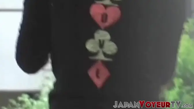 Japanese babe in lingerie caught on hidden camera