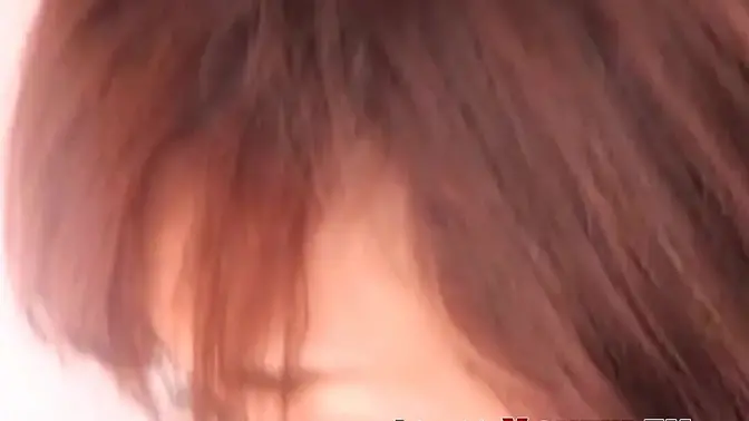 Secret solo play with huge dildo by young Japanese babe