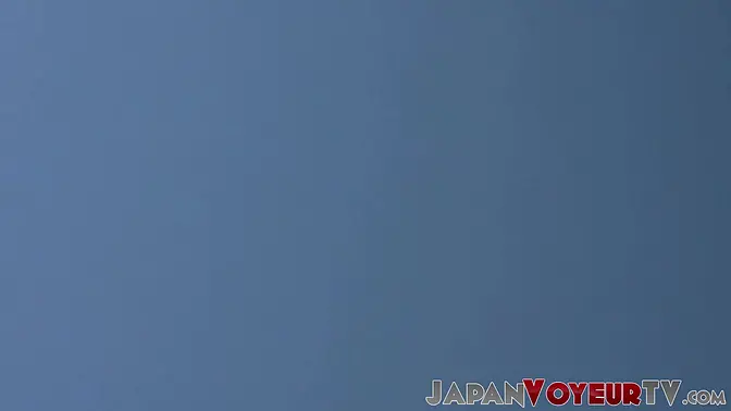 Brown cutie wets her Japanese pussy in solo masturbation