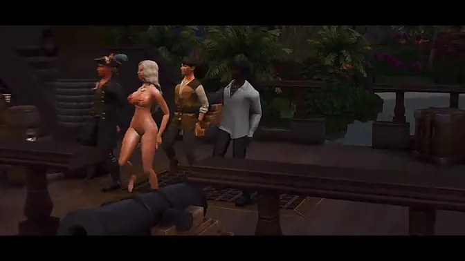 MERMAID TAKES ON THREE COCKS AT ONCE - SIMS 4