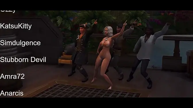 MERMAID TAKES ON THREE COCKS AT ONCE - SIMS 4