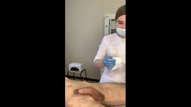Unexpected cum during doctor's appointment