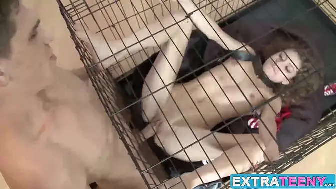 Petite brunette Rebel Lynn receives a hardcore facial from angry guy's cock