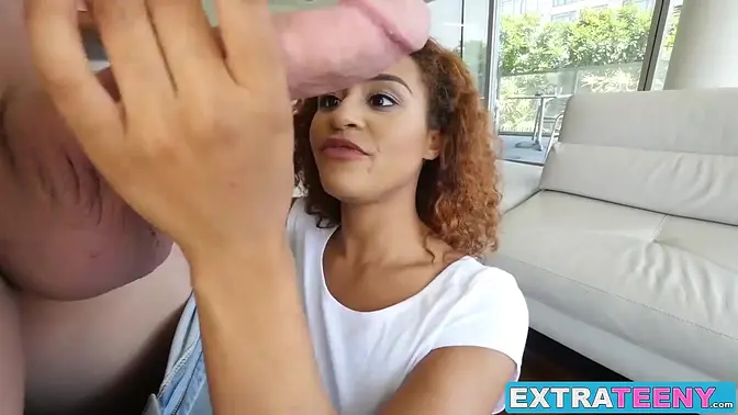 Petite ebony teen gets drilled hard in doggystyle and cowgirl