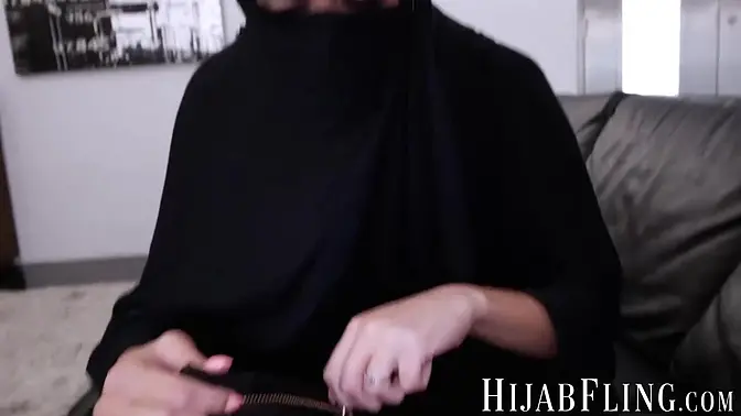 Busty Arab MILF Victoria June deepthroats and gags on my cock in lingerie