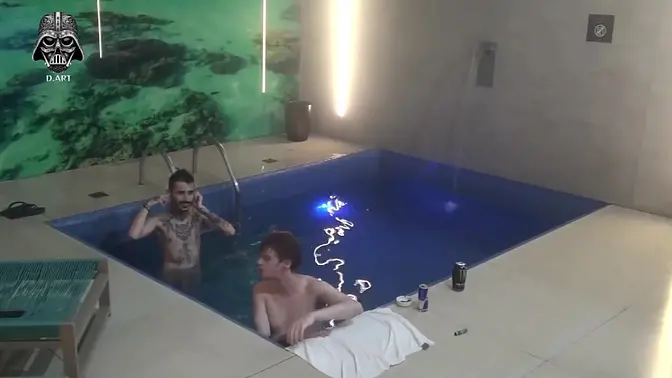 Poolside trio: Hotwife sucks and rides in motel threesome